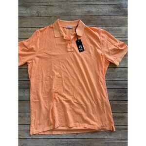 NWT $ 175 Tiki Napoli Cotton shirt style polo Fluo Orange Large